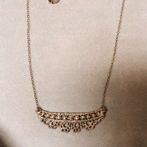 Anthropologie Cast Lace Sterling Silver Necklace